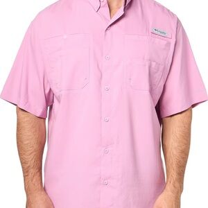 Columbia PFG Tamiami II Short Sleeve Shirt Men’s Large - Minuet (light pink)